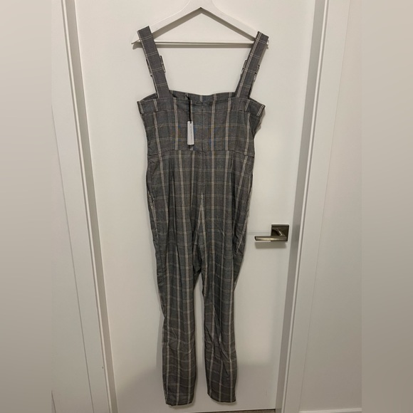 WeWoreWhat Corset Overalls in Grey Plaid - Picture 7 of 10